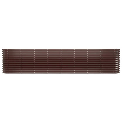 Garden Raised Bed Galvanised Steel 332x40x68 cm Brown