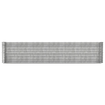 Garden Raised Bed Galvanised Steel 332x40x68 cm Silver
