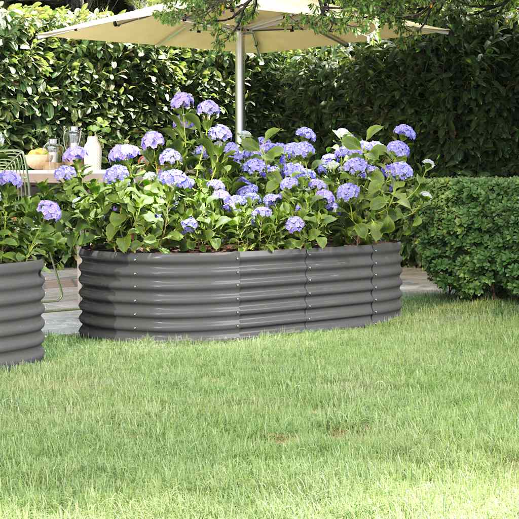 Garden Raised Bed | Grey | Powder-coated steel | Large | Durable
