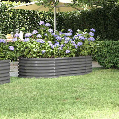 Garden Raised Bed | Grey | Powder-coated steel | Large | Durable