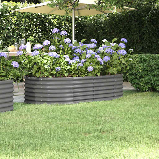 Garden Raised Bed | Grey | Powder-coated steel | Large | Durable