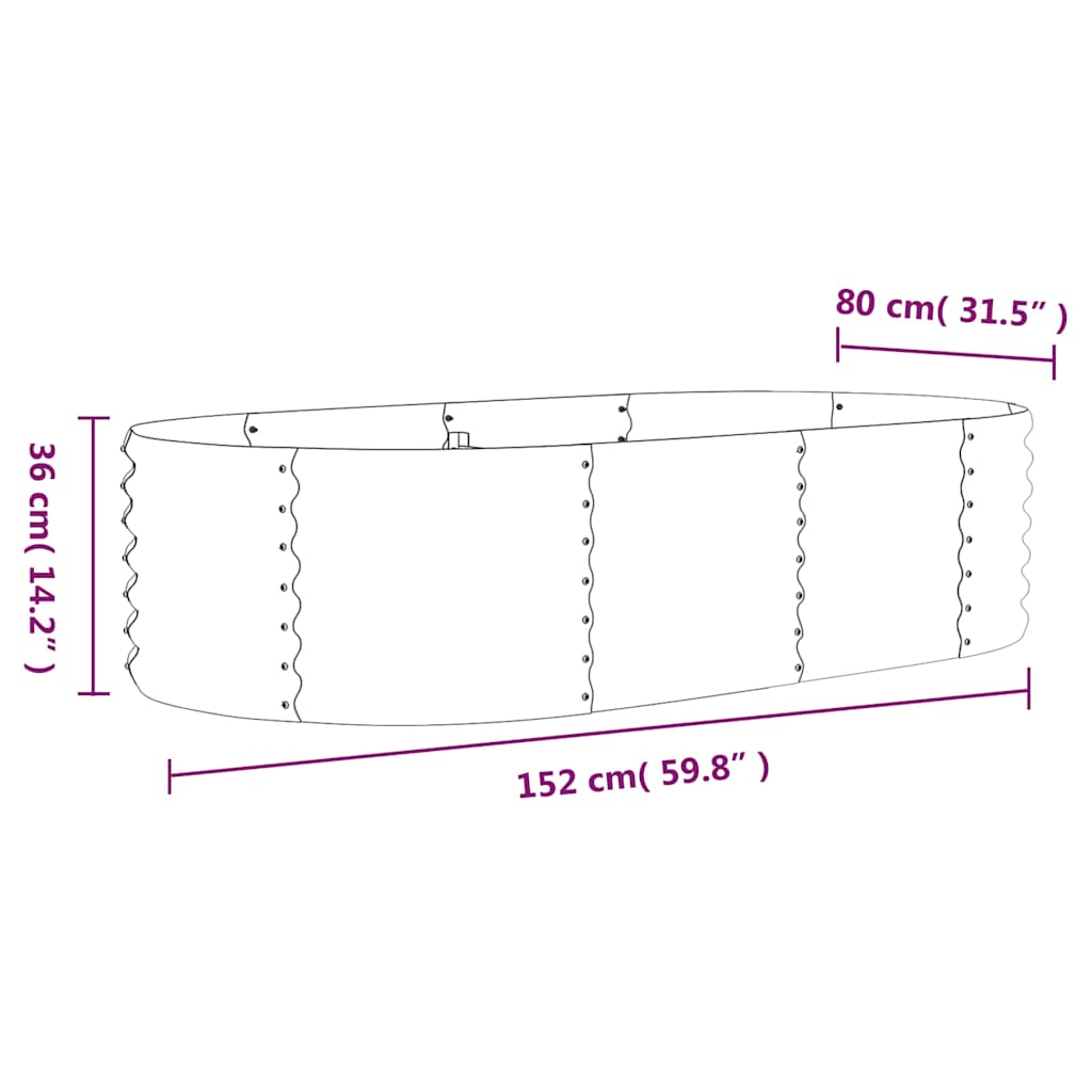 Garden Raised Bed | Brown | Powder-coated steel | Large | Durable