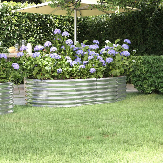 Garden Raised Bed Galvanised Steel 152x80x36 cm Silver