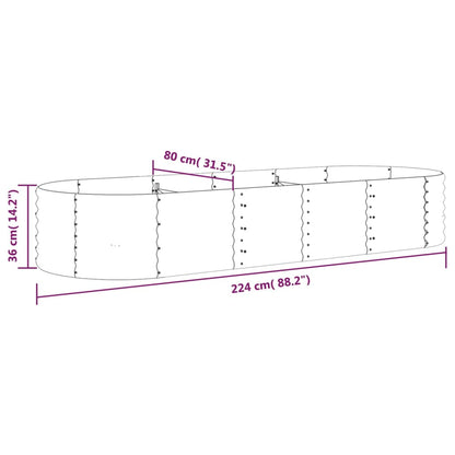 Garden Raised Bed | Green | Powder-coated steel | Large |  Durable