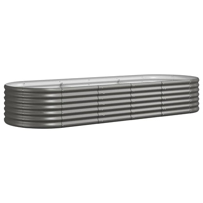 Garden Raised Bed | Grey | Powder-coated steel | 224x80x36 cm | Durable