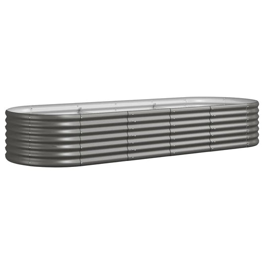 Garden Raised Bed | Grey | Powder-coated steel | 224x80x36 cm | Durable