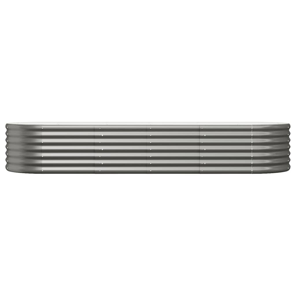 Garden Raised Bed | Grey | Powder-coated steel | 224x80x36 cm | Durable