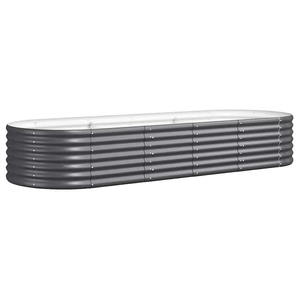 Garden Raised Bed | Anthracite | Powder-Coated Steel | 224x80x36 cm