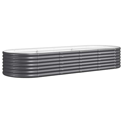 Garden Raised Bed | Anthracite | Powder-Coated Steel | 224x80x36 cm
