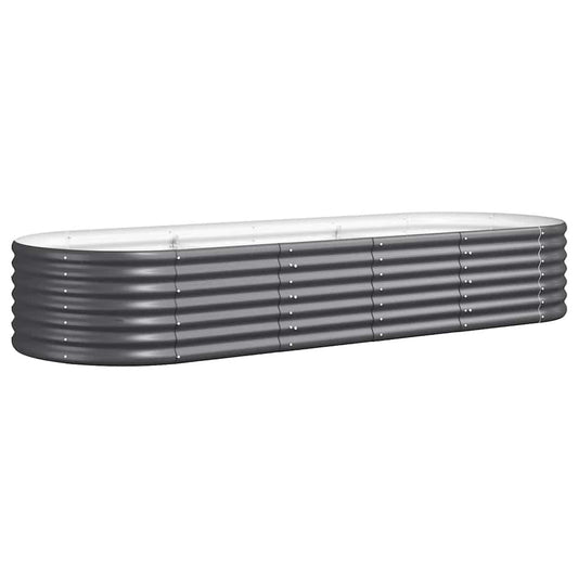 Garden Raised Bed | Anthracite | Powder-Coated Steel | 224x80x36 cm