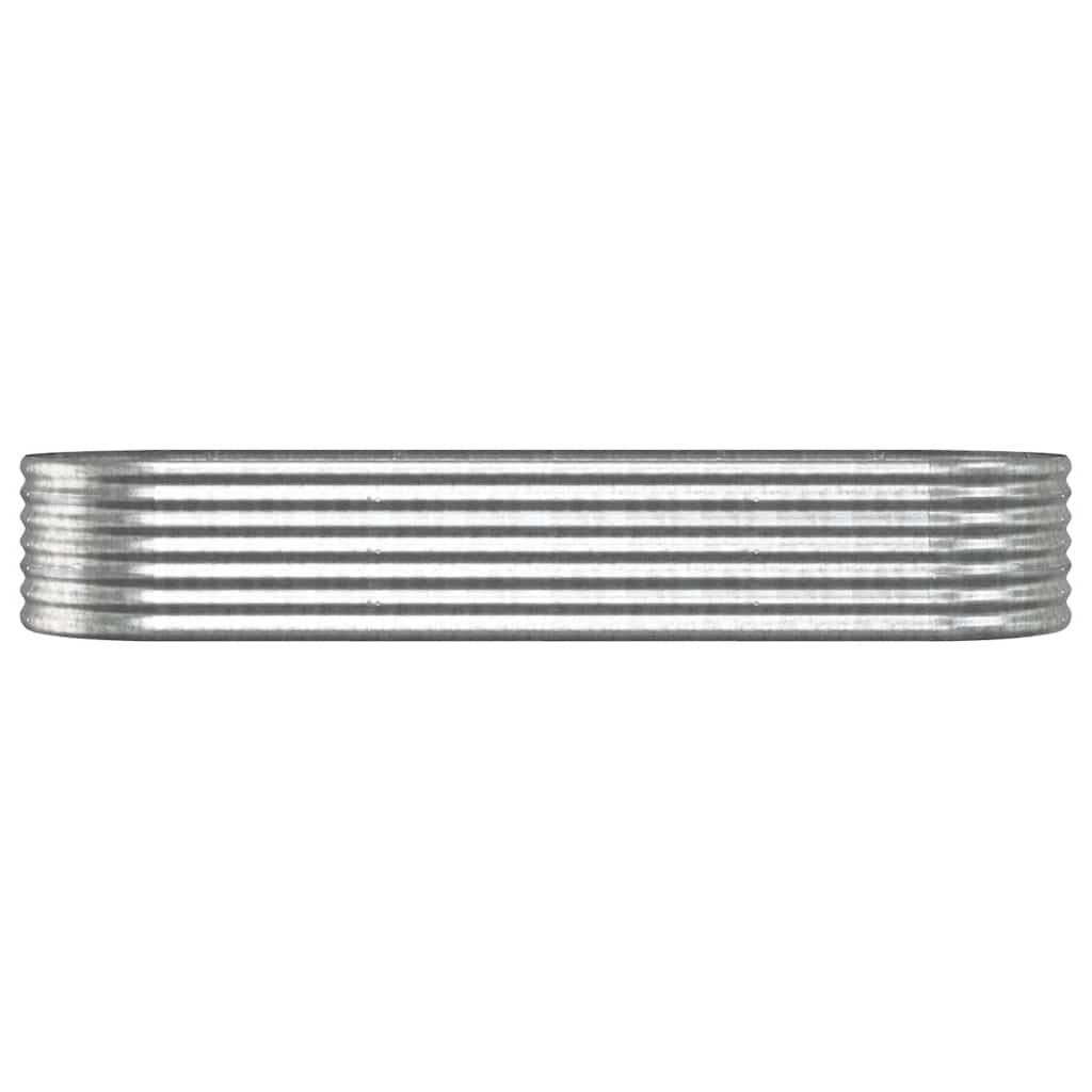 Garden Raised Bed Galvanised Steel 224x80x36 cm Silver