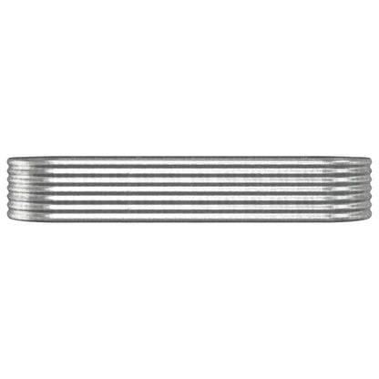 Garden Raised Bed Galvanised Steel 224x80x36 cm Silver