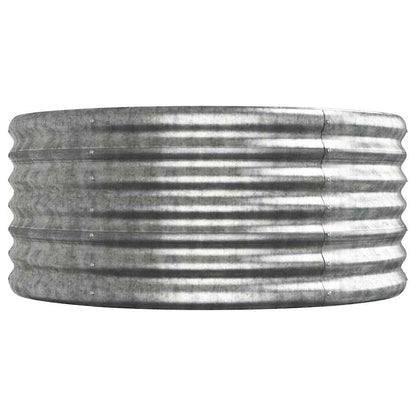 Garden Raised Bed Galvanised Steel 224x80x36 cm Silver