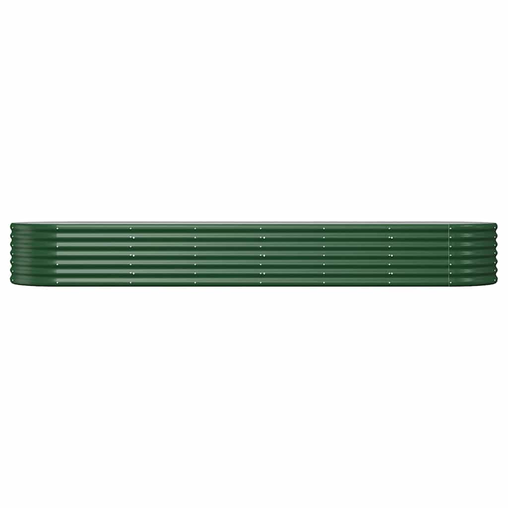Garden Raised Bed Galvanised Steel 296x80x36 cm Green