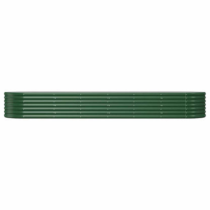 Garden Raised Bed Galvanised Steel 296x80x36 cm Green