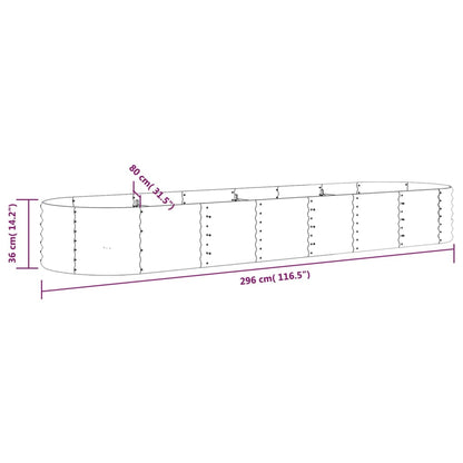 Garden Raised Bed | Grey | Powder-coated steel | Extra Large |  Tough
