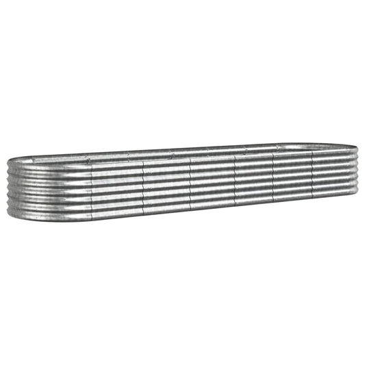 Garden Raised Bed Galvanised Steel 296x80x36 cm Silver