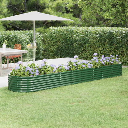Garden Raised Bed | Green | Powder-coated steel | 368cm x 80cm x 36cm