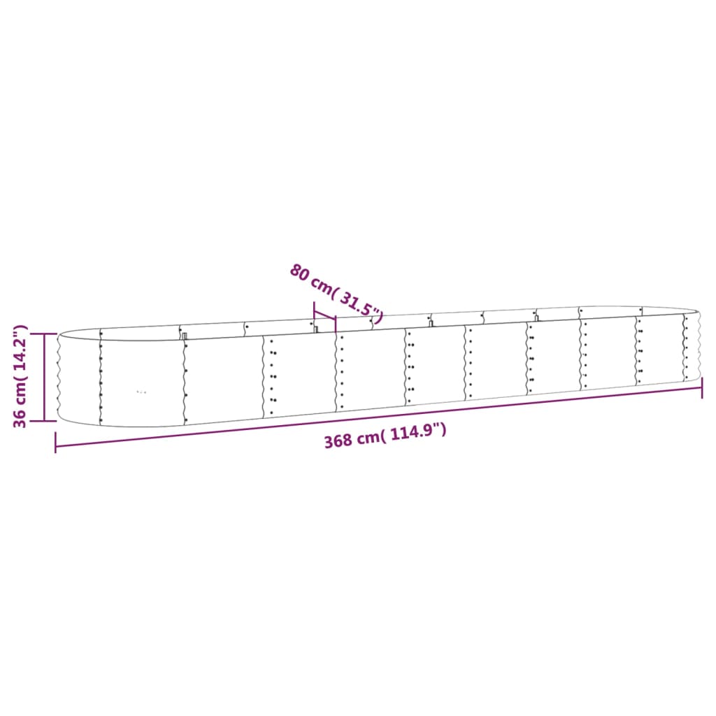Garden Raised Bed | Anthracite | Powder-coated steel | Large