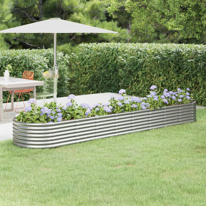 Garden Raised Bed | Silver | Powder-coated steel | Large |  Durable