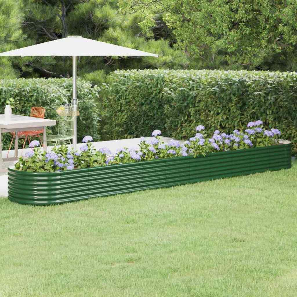 Garden Raised Bed | Green | Powder-coated Steel | Large |  Durable
