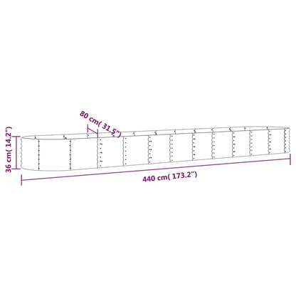 Garden Raised Bed | Grey | Powder-Coated Steel | Extra Long | Durable