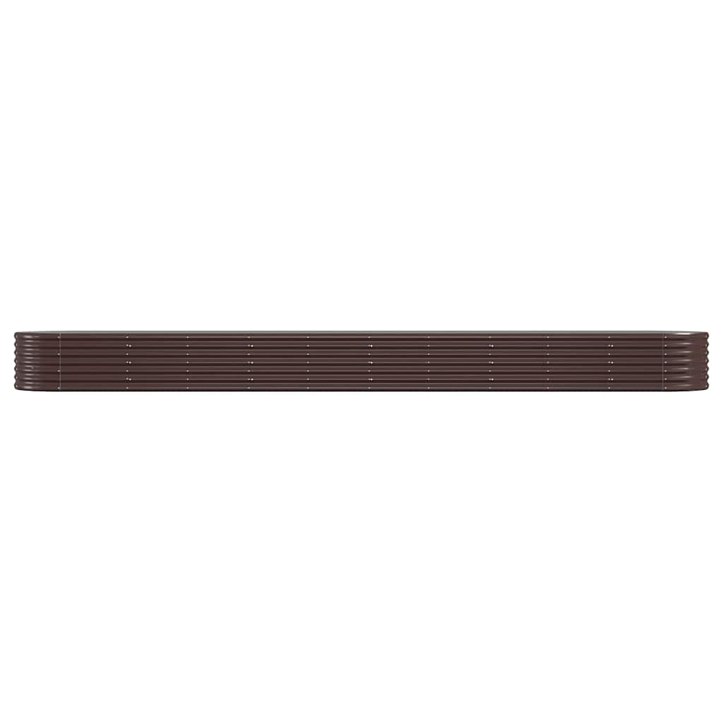 Garden Raised Bed Galvanised Steel 440x80x36 cm Brown