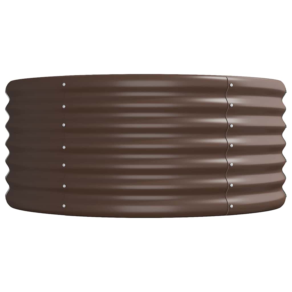 Garden Raised Bed Galvanised Steel 440x80x36 cm Brown