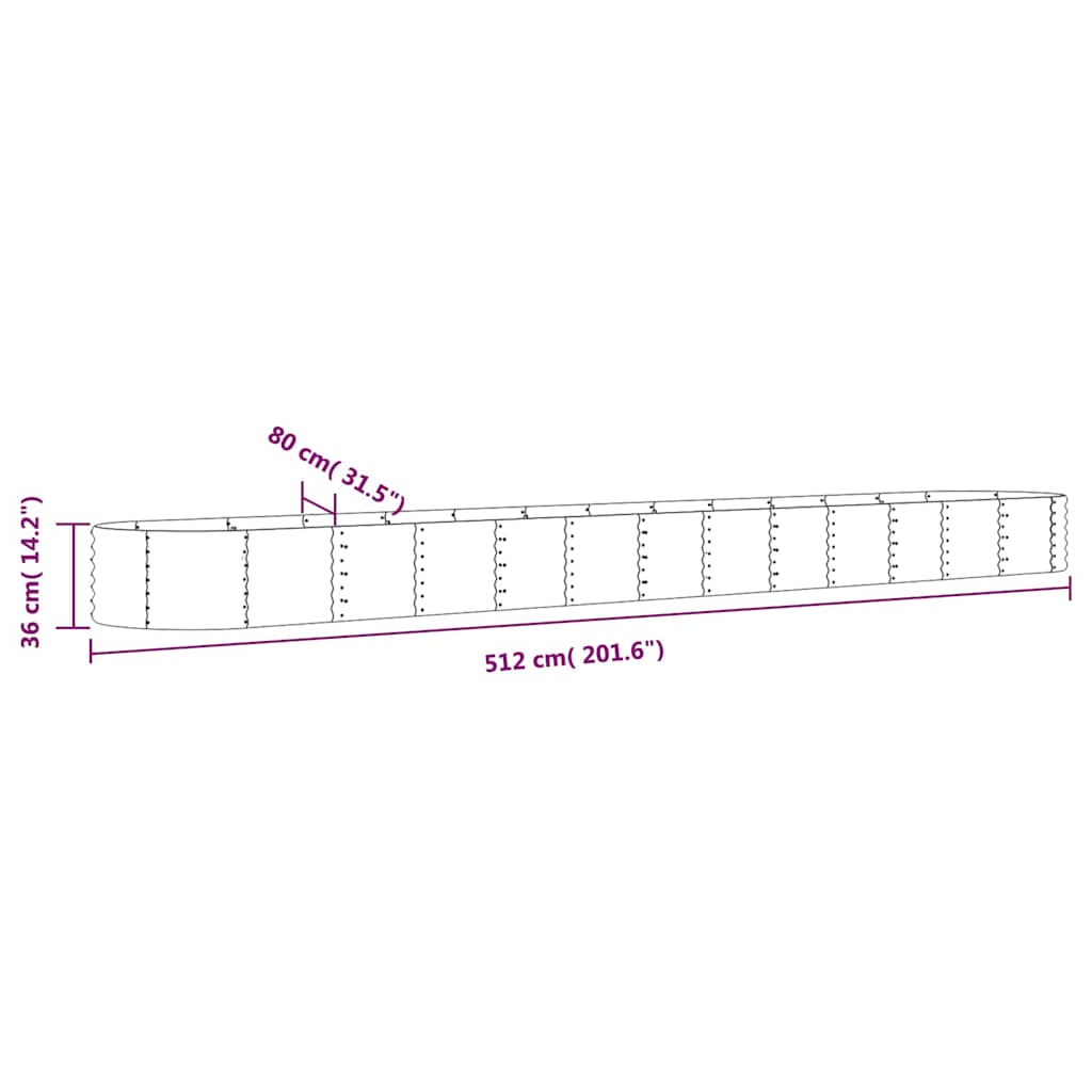 Garden Raised Bed | Green | Powder-coated steel | Large | Durable
