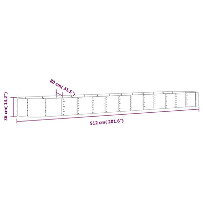 Garden Raised Bed | Green | Powder-coated steel | Large | Durable