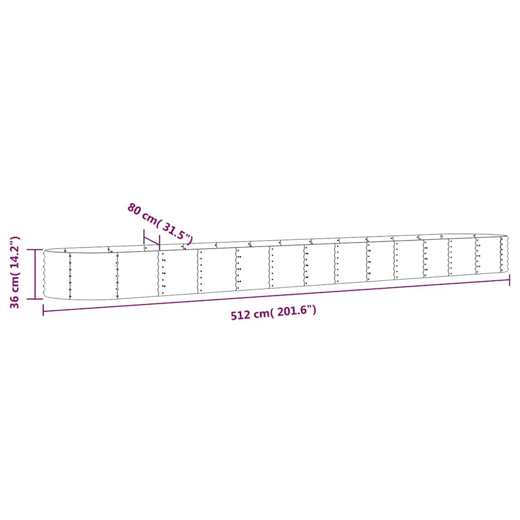 Garden Raised Bed | Anthracite | Powder-coated steel | Extra Long