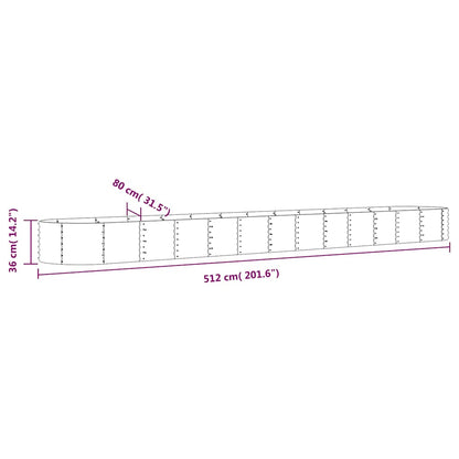 Garden Raised Bed | Anthracite | Powder-coated steel | Extra Long
