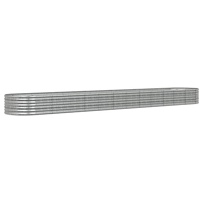 Garden Raised Bed Galvanised Steel 512x80x36 cm Silver
