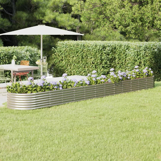 Garden Raised Bed | Silver | Powder-coated steel | Large | Durable