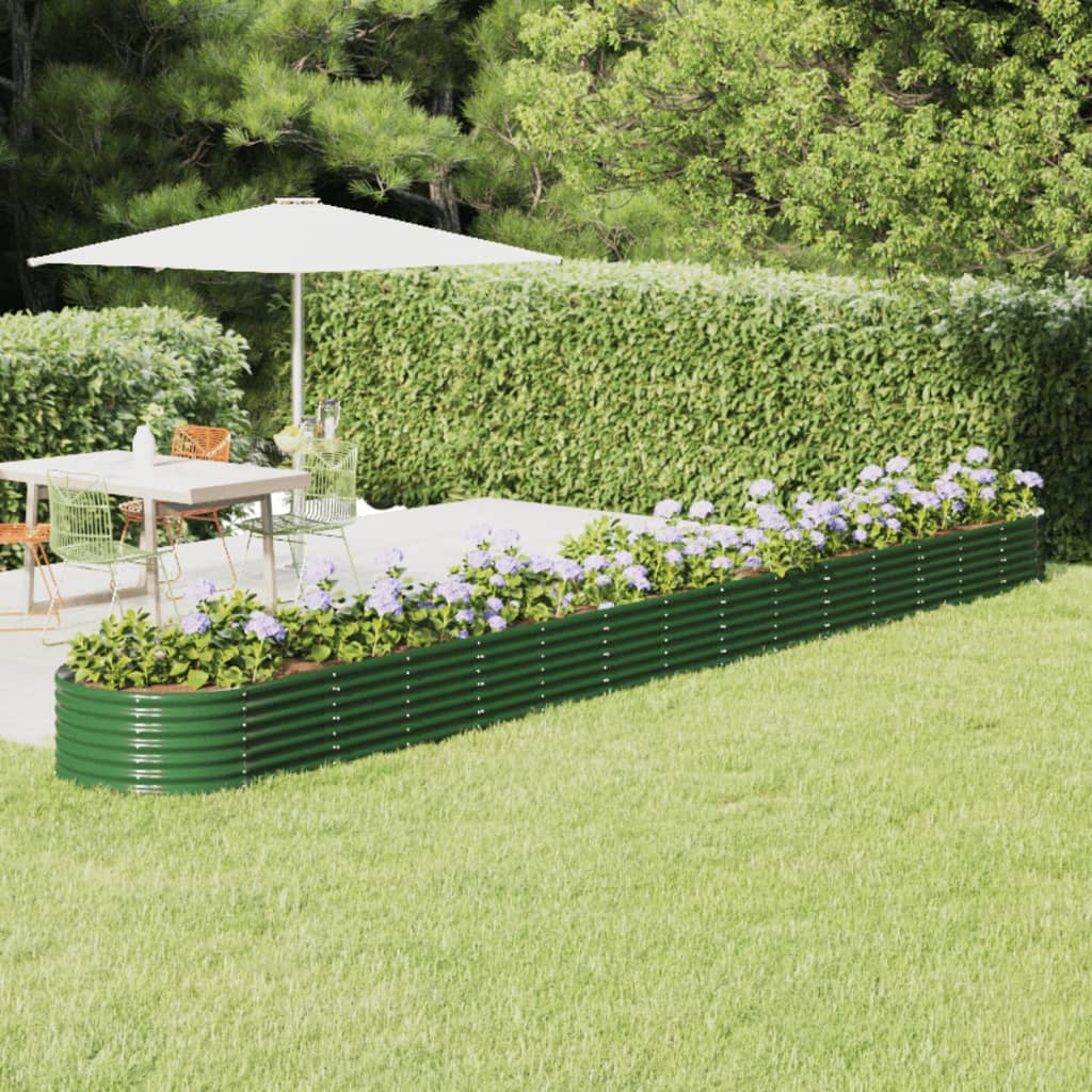 Garden Raised Bed | Green | Powder-coated Steel | Large | Tough
