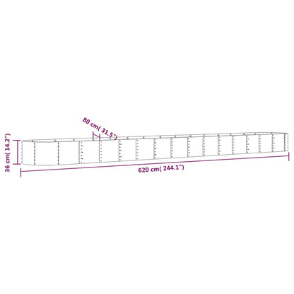 Garden Raised Bed | Grey | Powder-coated Steel | Large | Durable