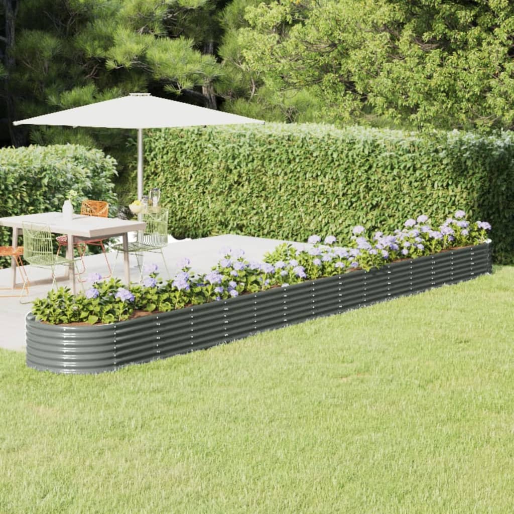 Garden Raised Bed | Grey | Powder-coated Steel | Large | Durable