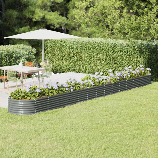 Garden Raised Bed | Grey | Powder-coated Steel | Large | Durable