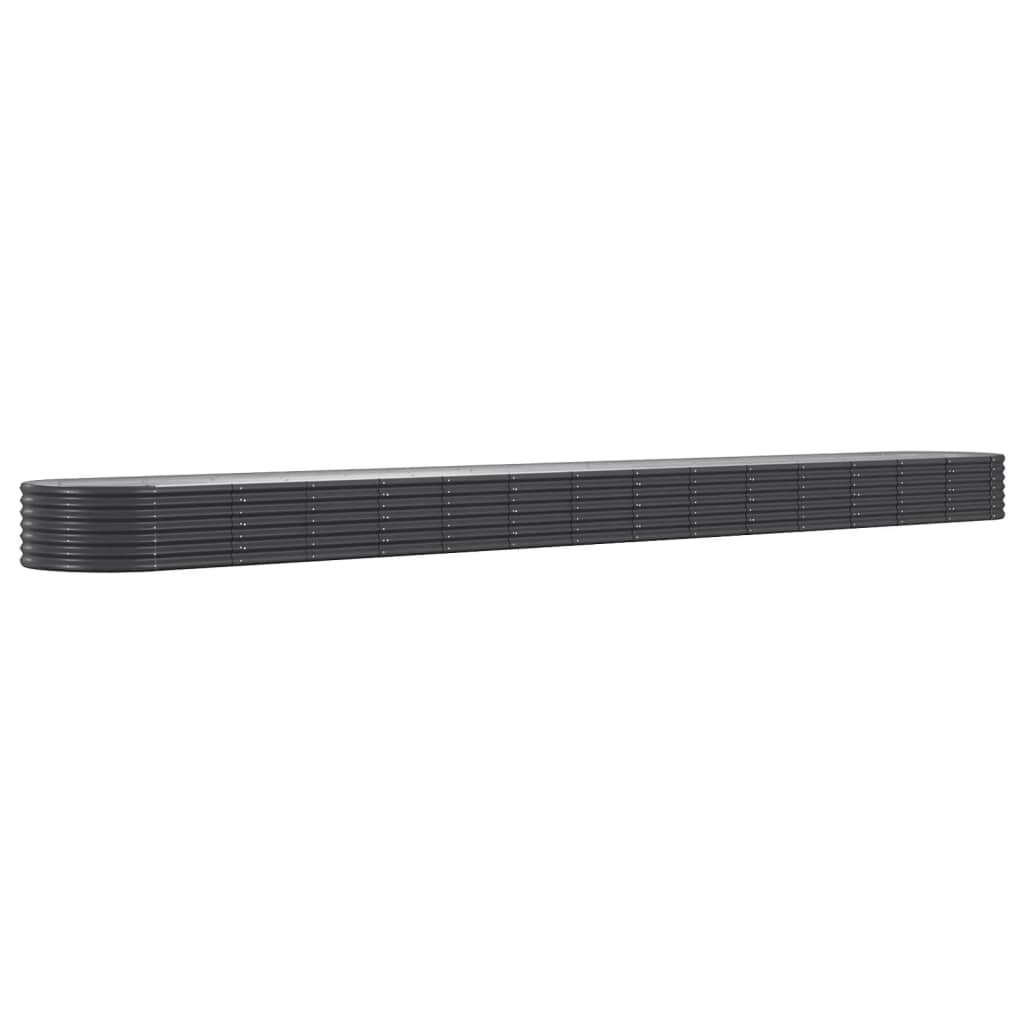 Garden Raised Bed Galvanised Steel 620x80x36 cm Anthracite