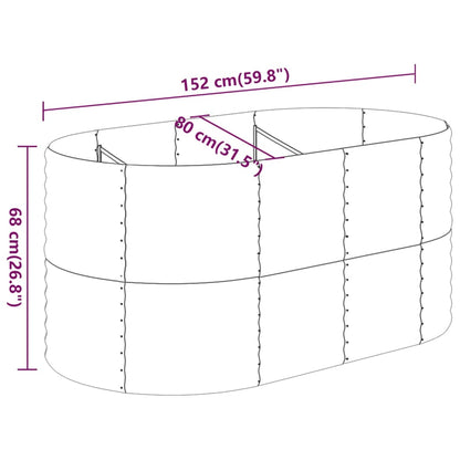 Garden Raised Bed Galvanised Steel 152x80x68 cm Grey