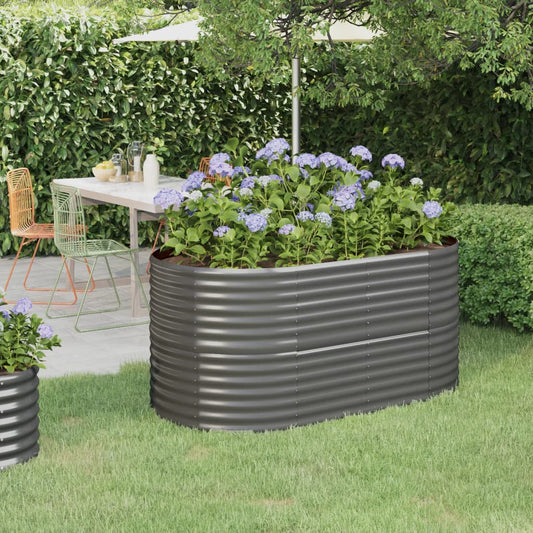 Garden Raised Bed | Grey | Powder-coated steel | Large | Durable
