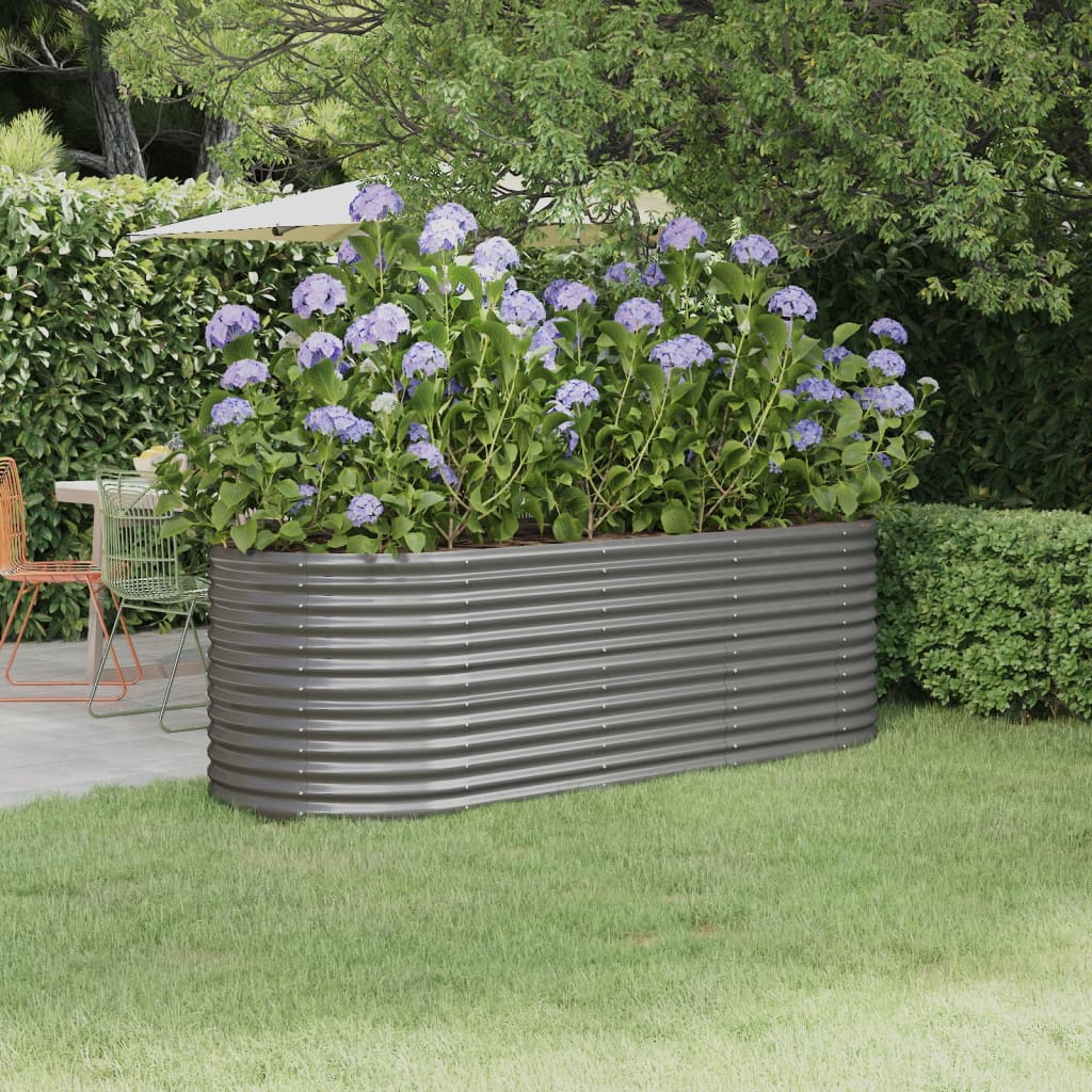 Garden Raised Bed | Grey | Powder-coated steel | Large | Durable