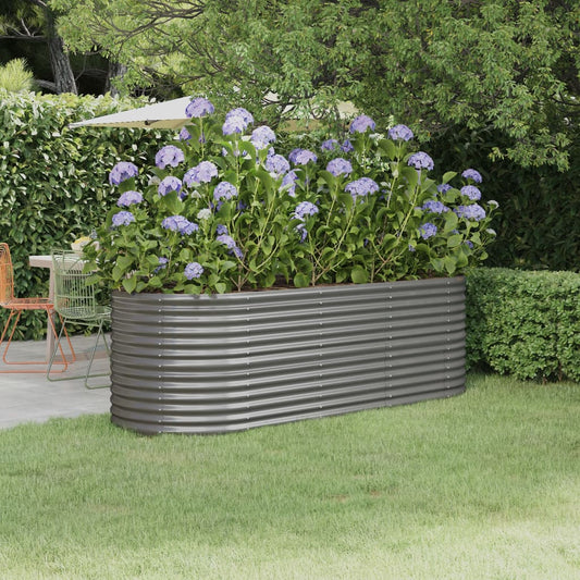 Garden Raised Bed | Grey | Powder-coated steel | Large | Durable