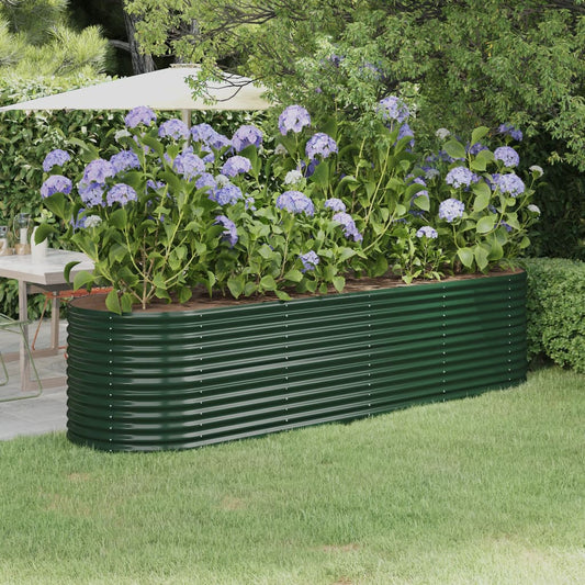 Garden Raised Bed | Green | Powder-coated steel | Large | Durable