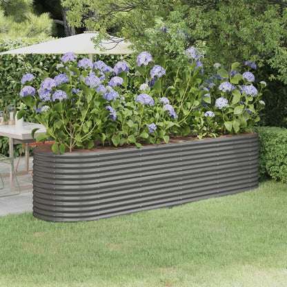 Garden Raised Bed | Grey | Powder-coated steel | Large |  Durable