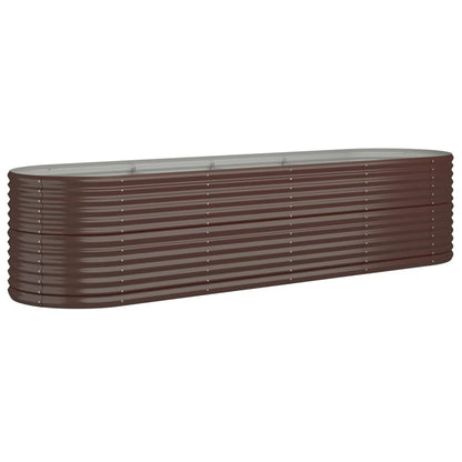 Garden Raised Bed Galvanised Steel 296x80x68 cm Brown