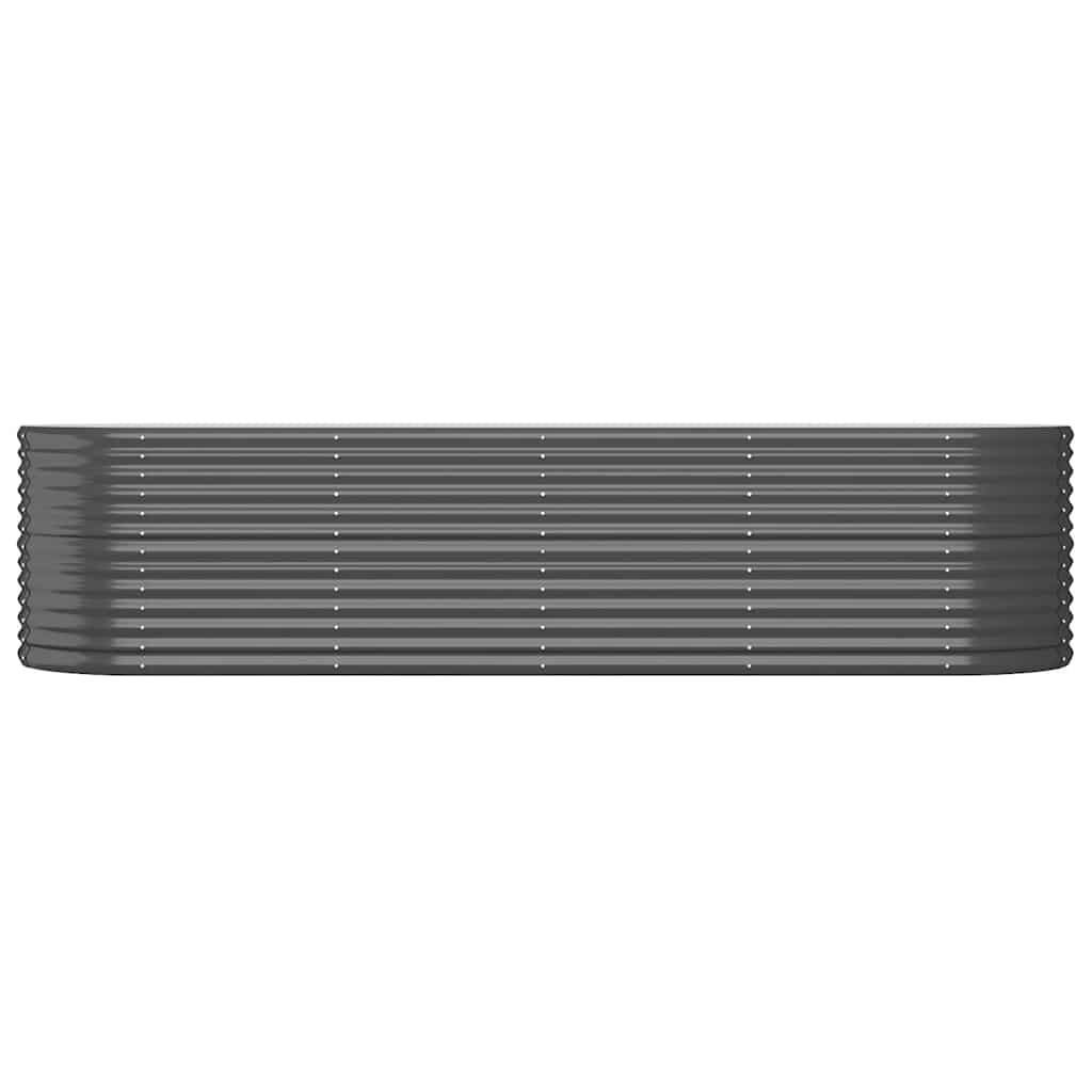 Garden Raised Bed Galvanised Steel 296x80x68 cm Anthracite