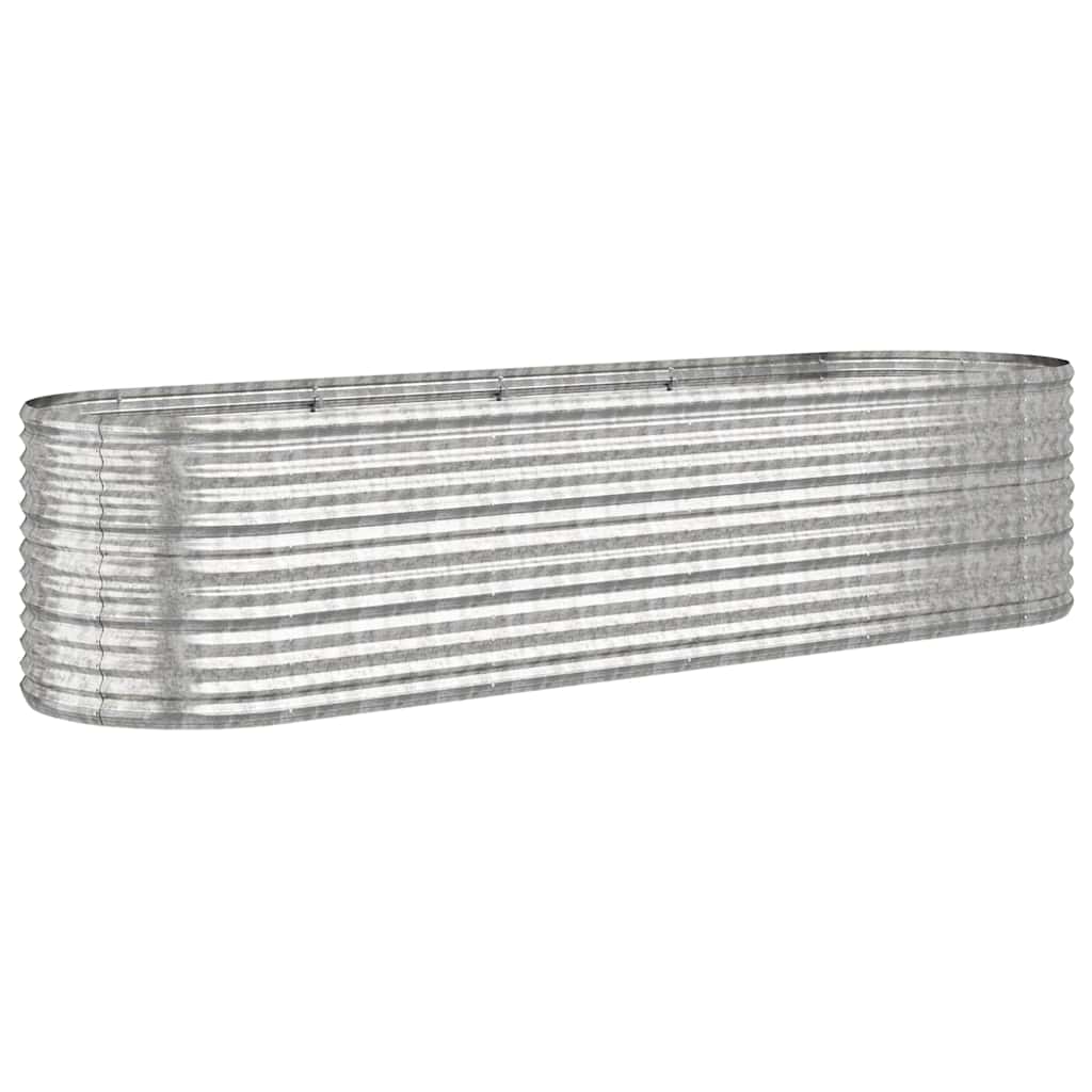 Garden Raised Bed Galvanised Steel 296x80x68 cm Silver