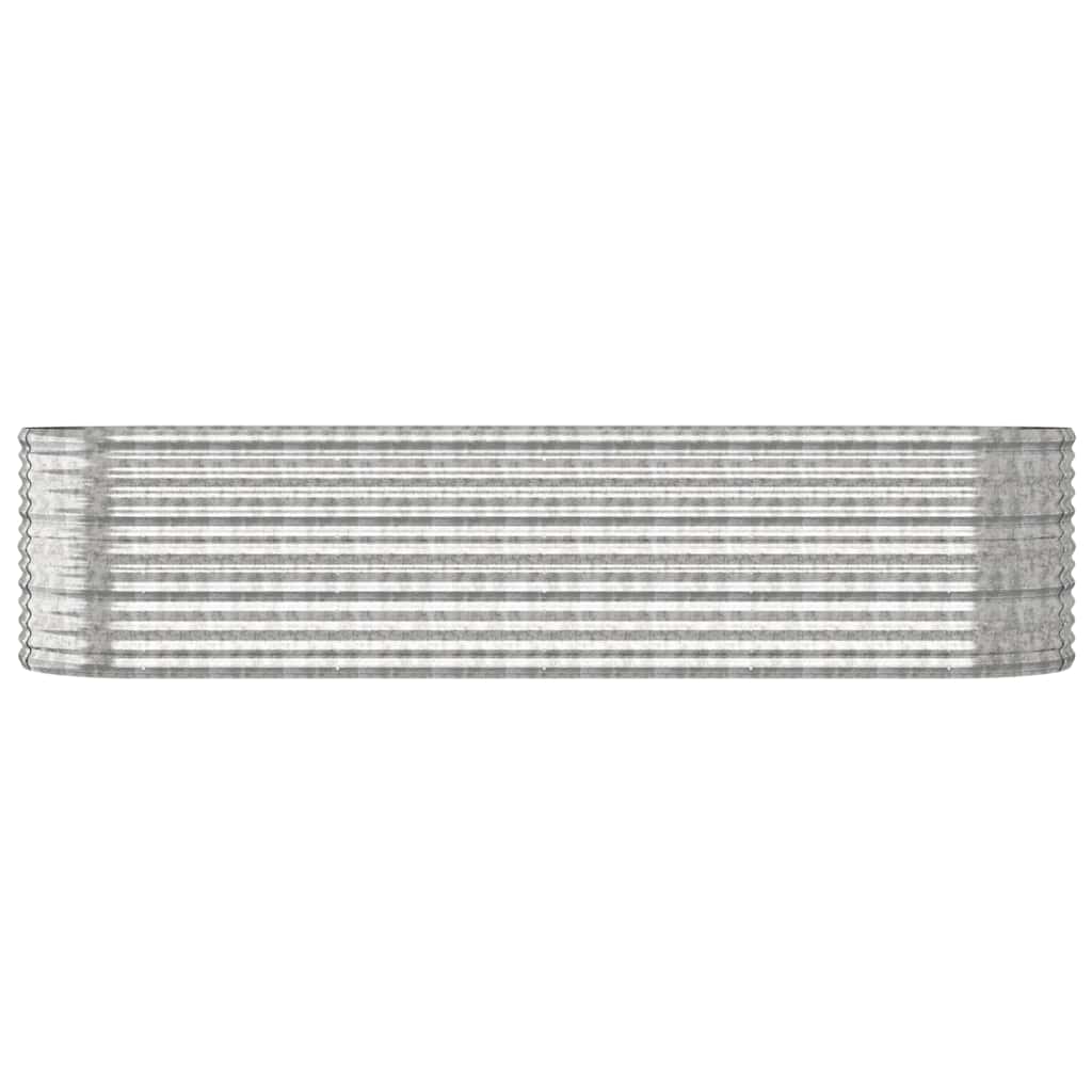 Garden Raised Bed Galvanised Steel 296x80x68 cm Silver