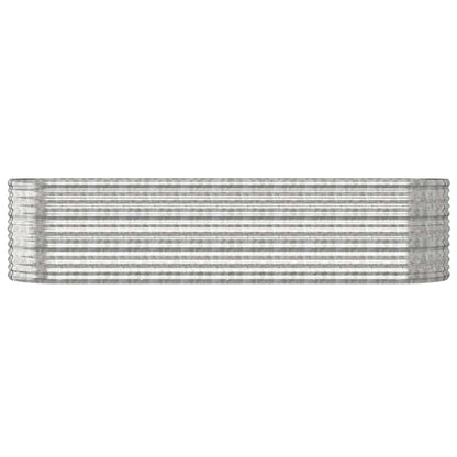 Garden Raised Bed Galvanised Steel 296x80x68 cm Silver